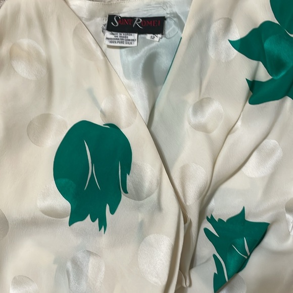 Vintage  Silk midi Dress Sz 12 - Picture 3 of 4